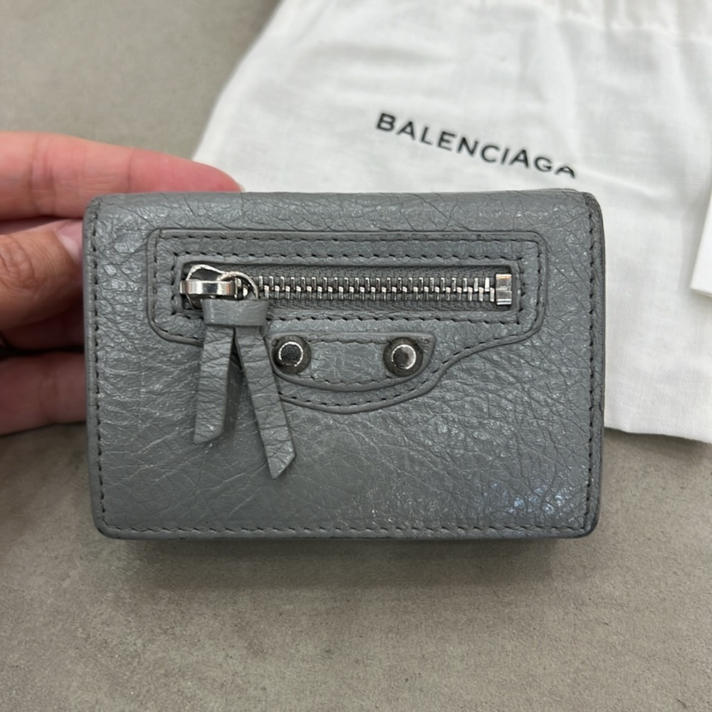 Balenciaga Neo Classic Mini Wallet Grey